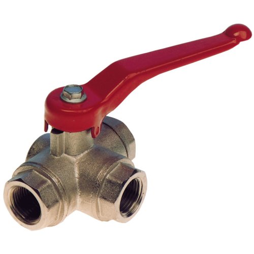 Chromed-Brass 3-Way Ball Valve With Double Outlet 'T-Flow', 1-1/2" - 001551g 72dpi - 9001551G