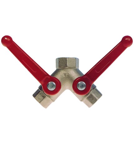 allpa chromed-brass 3-way ball valves with double outlet 'F-Flow'