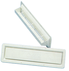 Plastic Louvre, Built-In Type With Water Guard, 420x120mm, White - 006755 72dpi - 9006755