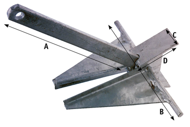 Galvanized Steel Plate Anchor Type 'Danforth', 20kg - 010200 l 72dpi - 9010200
