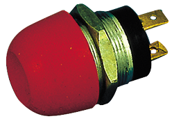 Chromed-Brass Push Button Switch, 20a, Bore &Oslash;21mm, With Red Button (Watertight) - 014860 r 72dpi - 9014860/R