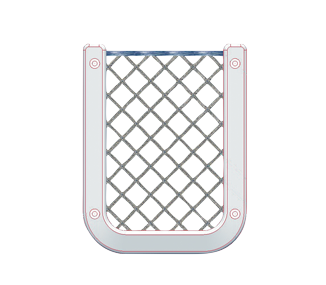 Plastic Storage Bin, White, With Black Elastic Net, Dim. 126x98mm - 015290 72dpi - 9015290