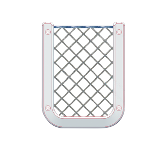 Plastic Storage Bin, White, With Black Elastic Net, Dim. 126x98mm - 015290 72dpi - 9015290