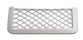Plastic Storage Bin, White, With White Elastic Net, Dim. 180x365mm - 015295 72dpi - 9015295