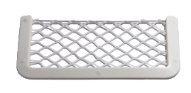 Allpa Plastic Storage Bin, White, With White Elastic Net, Dim. 180x365mm - 015295 72dpi - 9015295