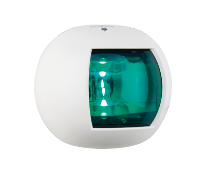 Navigation Light Green, 112.5&deg;, Led 12-24v, White Housing - Rina - 015521 72dp - 9015521