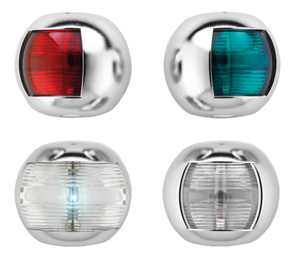 Navigation Light, Chromed Housing; Red 112.5&deg; - 015550 totaalsamen - 9015550