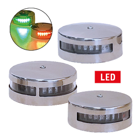 Led Navigation Light, Polished Stainless Steel 304 Housing; 10-30v; Red, 112.5&deg; - 015555 totaal 1 - 9015555
