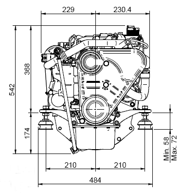 Sol&eacute; Marine Diesel Engine Mini 17 With Technodrive Gear Box Tmc40l, R=2.00:1 - 022010 2 - 9022010