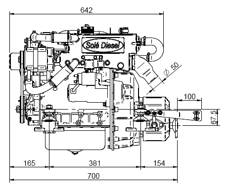 Sol&eacute; Marine Diesel Engine Mini 29 With Technodrive Gear Box Tmc40l, R=2.00:1 - 022025 1 - 9022025