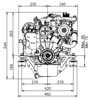 Sol&eacute; Marine Diesel Engine Mini 29 With Technodrive Gear Box Tmc40l, R=2.00:1 - 022025 2 - 9022025