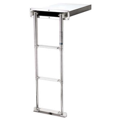 Stainless Steel Telescopic Bathing Ladder In Stainless Steel Box, 3-Steps Lined With Plastic - 024340 72dpi - 9024340