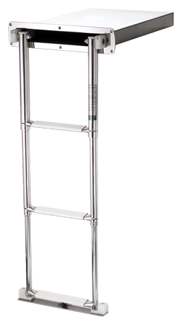 Stainless Steel Telescopic Bathing Ladder In Stainless Steel Box, 4-Steps Lined With Plastic - 024341 72dpi - 9024341