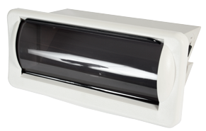 Plastic Radio Cover Door Is Pushed Inside The Housing, Mounting Gasket Included, 241x102x25(114)Mm, White - 024346 72dpi - 9024346