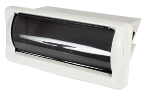 Plastic Radio Cover Door Is Pushed Inside The Housing, Mounting Gasket Included, 241x102x25(114)Mm, White - 024346 72dpi - 9024346