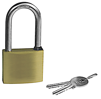 Brass Padlock With Extra Long Stainless Steel Shackle, Dimensions 50x40mm - 024350 72dpi - 9024350