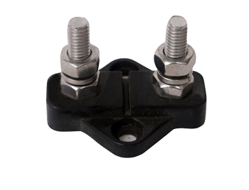 Isolated Twin Terminal, Tin Plate On Abs Base, 2x 6mm, Black - 025210 0 72dpi - 9025210