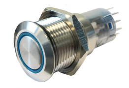 Stainless Steel Ring Led Push Switch, On/Off, 24v, Bore &Oslash;16mm, Built-In Depth 36mm, Blue Led - 025260 72dpi 9 - 9025265