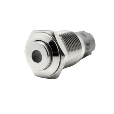 Stainless Steel Point Led Push Switch, On/Off, 12v, Bore &Oslash;16mm, Built-In Depth 36mm, Blue Led - 025280 72dpi - 9025280