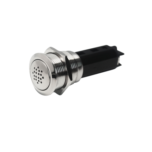 Stainless Steel Buzzer, On/Off, 24v, Ring &Oslash;22mm, Bore &Oslash;19mm, Built-In Depth 54mm, Red Led - 025291 72dpi - 9025291
