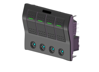 Abs Switch Panel, 12v, 4-Positions & Led-Indicators, Glass Fuses, Dims. 130x100mm, Splash Proof, 2x5a, 1x10a, 1x15a Fuses - 025310 72dpi - 9025310