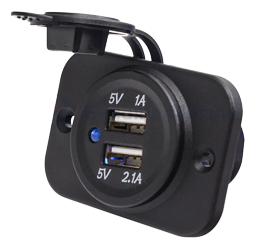 Waterproof DC Installation USB Socket with two entrances (Single) - 025320 1 72dpi - 9025320