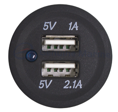 Waterproof DC Installation USB Socket with two entrances (Single) - 025320 4 72dpi - 9025320