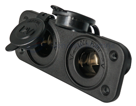 Waterproof Dc Installation Socket, 2x 12v Entrance (Double)