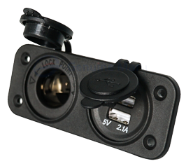 Waterproof Dc Installation Socket, 1x 12v Entrance & 2x Usb (Double) - 025327 1 72dpi - 9025327