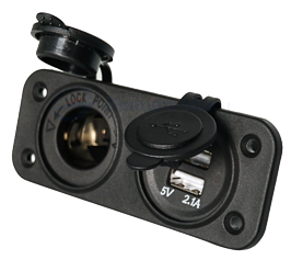 Waterproof Dc Installation Socket, 1x 12v Entrance & 2x Usb (Double) - 025327 1 72dpi - 9025327