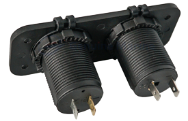 Waterproof Dc Installation Socket, 1x 12v Entrance & 2x Usb (Double) - 025327 4 72dpi - 9025327
