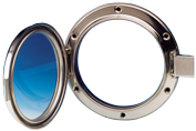 Stainless Steel Round Portlight, &Oslash;215mm, Opening Version With Unbreakable Glass, Cut Out Size &Oslash;166mm - 048994 72dpi - 9048994