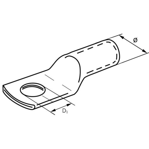 Eyelet Stamped Out Of Tube For 35mm&sup2; Battery Cable, M-10 Eye - 056308 01 72dpi - 9056308