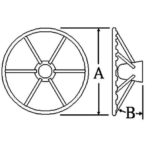 6-Spoke Wheel 'Leader Wood' Stainless Steel with Mahogany Rim, &Oslash;360mm, Depth 195,4mm - 062111 1 72dpi - 9062111