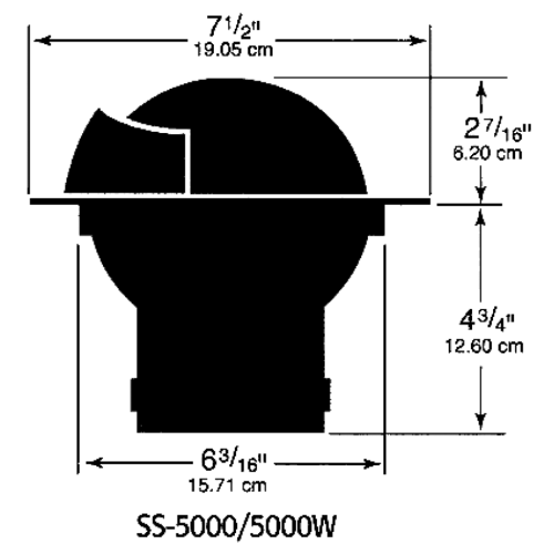 Ritchie Compass Model 'Supersport Ss-5000w' 12v, Flush Mount Compass, Dial &Oslash;127mm/5&deg;, White - 067025 01 72dpi - 9067025