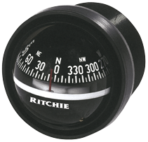 Ritchie Compass Model 'Explorer V-57.2', 12V, Dash Mount Compass, Dial &Oslash;69,9mm/5&deg;, Black - 067030 72dpi - 9067030