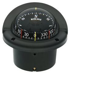 Ritchie Compass Model 'Helmsman', Hf-743, 12v, Flush Mount Compass, Dial &Oslash;95mm/5&deg;, Black - 067078 72dpi - 9067078