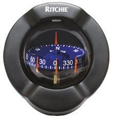 Ritchie Compass Model 'Venture Sr-2', 12v, Bulkhead Mount, Dial &Oslash;93,5mm/5&deg; Black, With Clinometer - 067085 72dpi - 9067085