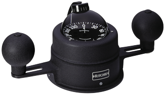 Ritchie Compass 'Globemaster B-463', 12/24/32v, Binnacle Mount, Dial &Oslash;152,4mm/2 Of 5&deg;, Black - 067301 72dpi - 9067301