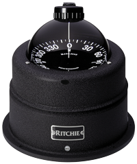 Ritchie Compass 'Globemaster C-453', 12/24/32v, Binnacle Mount, Dial &Oslash;127mm/2 Of 5&deg;, Chrome - 067302 72dpi - 9067302