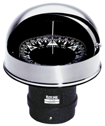 Ritchie Compass 'Globemaster Fd-600-Ep', 12/24/32v, Flush Mount, &Oslash;152,4mm/2 Of 5&deg;, Stainless Steel (Sail) - 067384 72dpi - 9067384