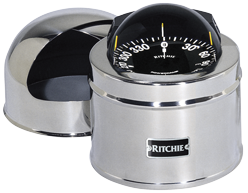 Ritchie Compass 'Globemaster D-515-B', 12/24/32v, Binnacle Mount, &Oslash;127mm/2 Of 5&deg;, Black (Power) - 067387 72dpi - 9067387