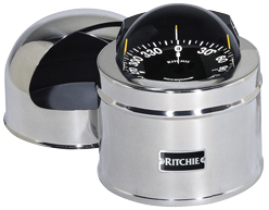 Ritchie Compass 'Globemaster D-515-EP', 12/24/32V, Binnacle Mount, &Oslash;127mm/2 Of 5&deg;, Stainless Steel (Sail) - 067391 72dpi - 9067391