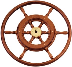 Allpa 6-Spoke Wheel 'Type 3b' Classic Mahogany Wheel With Houten Rim, Incl. Adapter, Ø700mm - 068346 - 9068370/B