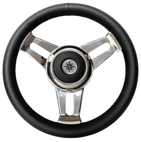 3-Double spoke stainless steel Steeringwheel modell 29 Black, &oslash;=350mm - 068740 72dpi - 9068740