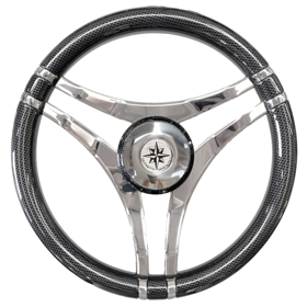3-Double spoke stainless steel Steeringwheel Modell 29 Carbon, &oslash;=350mm - 068741 72dpi - 9068741
