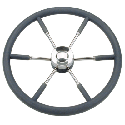 6-Spoke Wheel 'Type 9' Stainless Steel With Black P.u. Rim, &Oslash;550mm - 068945 72dpi 1 - 9068955