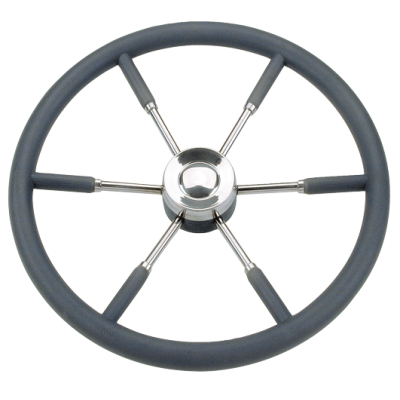 6-Spoke Wheel 'Type 9' Stainless Steel With Black P.u. Rim, &Oslash;700mm - 068970 72dpi - 9068970