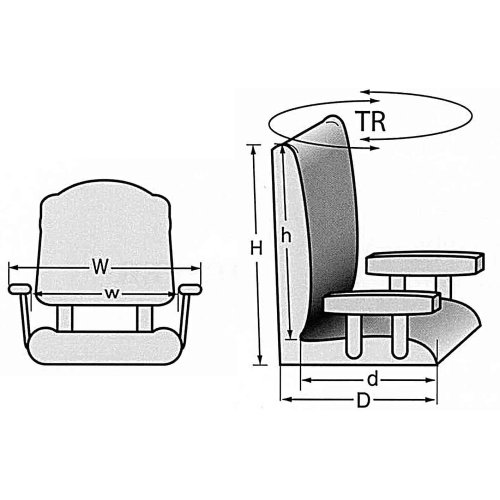 Springfield Boat Chair Model 'Traveller', Folding, Grey/Navy - 069450 1 72dpi - 9069450