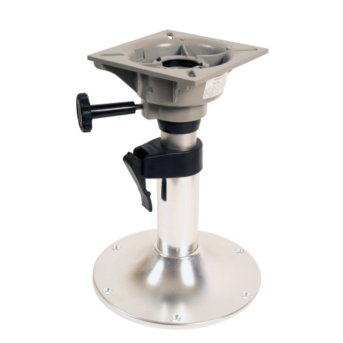 Aluminum Belle Deluxe Adjustable Pedestal, H=310-450mm, 360&deg; Swivel, Base &Oslash;254mm, Aluminum - 069495 72dpi - 9069495